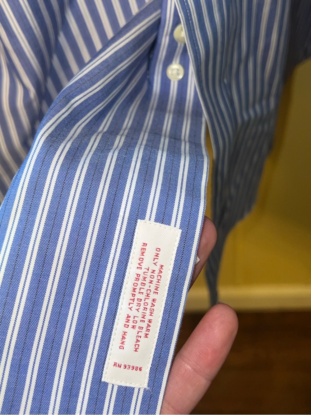 Brooks Brothers Blue White Stripe Traditional Polo Button Up Dress Shirt Size XL - Picture 6 of 8